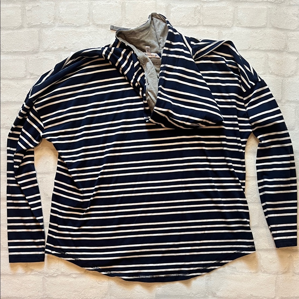 Southern Tide Striped Navy and White Hoodie- Medium - Picture 4 of 4